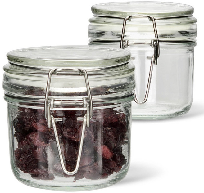 미르코리아 투명패킹 슬림 원통형 밀폐 유리병, 200ml, 2개