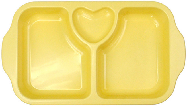 키친유 옥수수 2구 간식접시, 옐로우, 1개