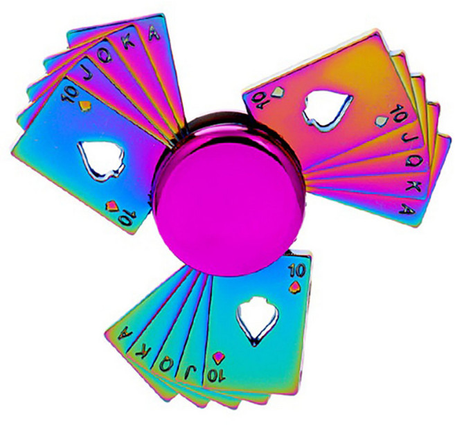 撲克牌造型金屬質感指尖陀螺 18號, 1個, 混色