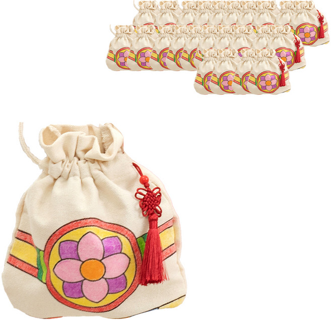 민화샵 패브릭 복주머니 크로스백 만들기 세트 S240062B, 단청, 10세트