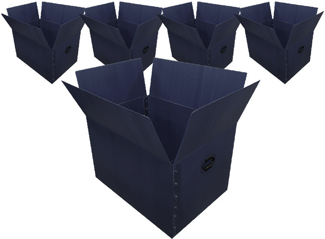 광동 손베임방지 이사박스, 네이비, 5개