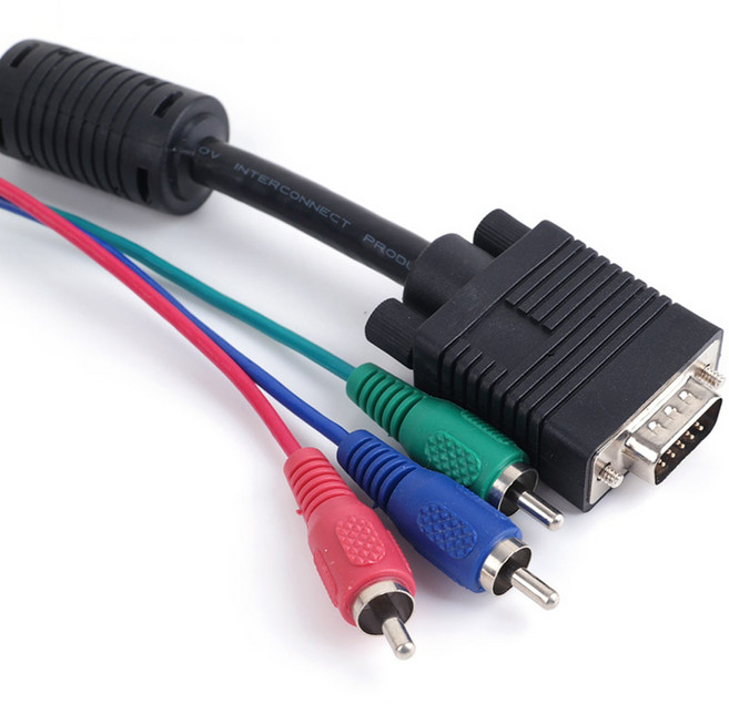 컴스 DVD 컴포넌트 케이블3선 VGA RGB D-SUB AV9692, 1개, 1.5m