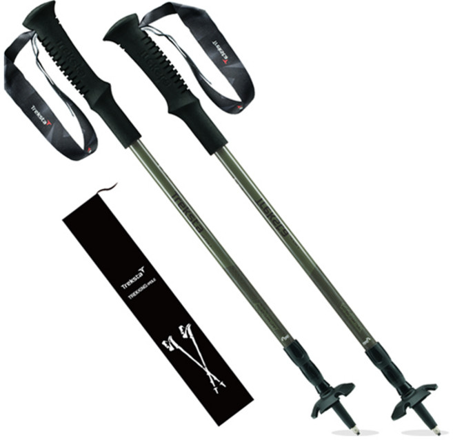 트렉스타 초경량 이글 3단 등산스틱 193g, 올리브그린, 2개