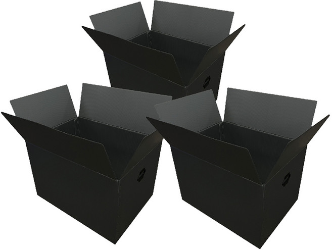 광동 손베임 방지 이사박스, 블랙, 3개