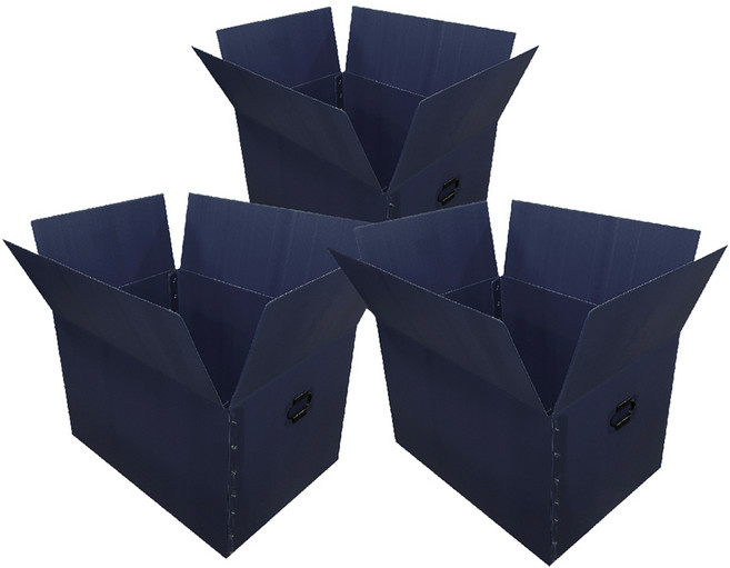 광동 손베임 방지 이사박스, 네이비, 3개