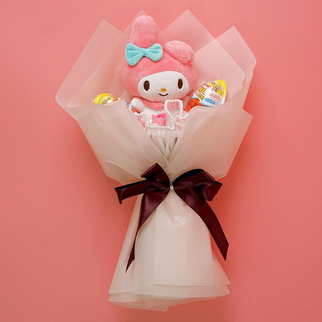 아침향기 조화 킨더 비누 꽃다발 마이멜로디, 핑크, 1개