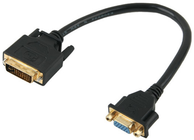 컴스 DVI 변환젠더 케이블 VGA RGB 15 to DVI-I PC용 20cm, 1개
