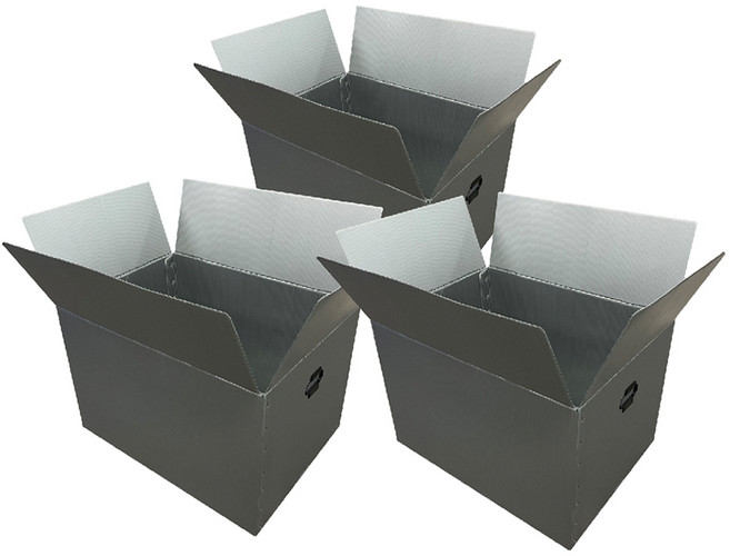 광동 손베임 방지 이사박스, 은색, 3개