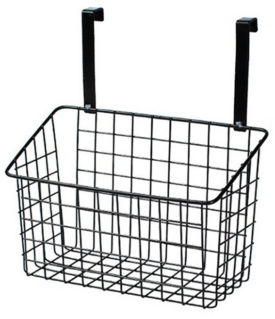 제이라이프 포스 걸이형 수납 바스켓, 블랙, 1개