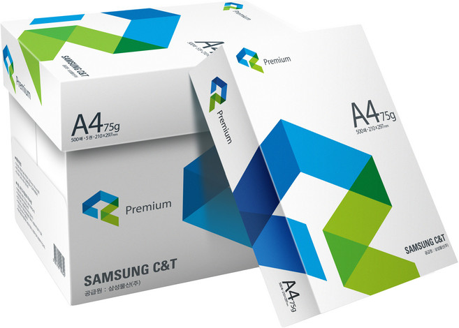삼성물산 프리미엄 카피 복사용지 75g, A4, 2500개