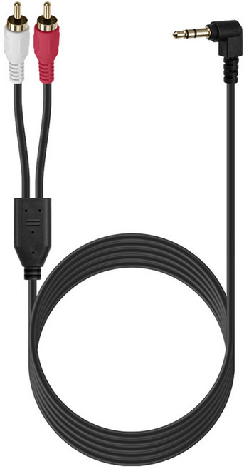 컴스 스테레오 RCA 2선 3극 AUX 3.5 M 꺾임 to 2RCA M 케이블 BD034, 2m, 1개