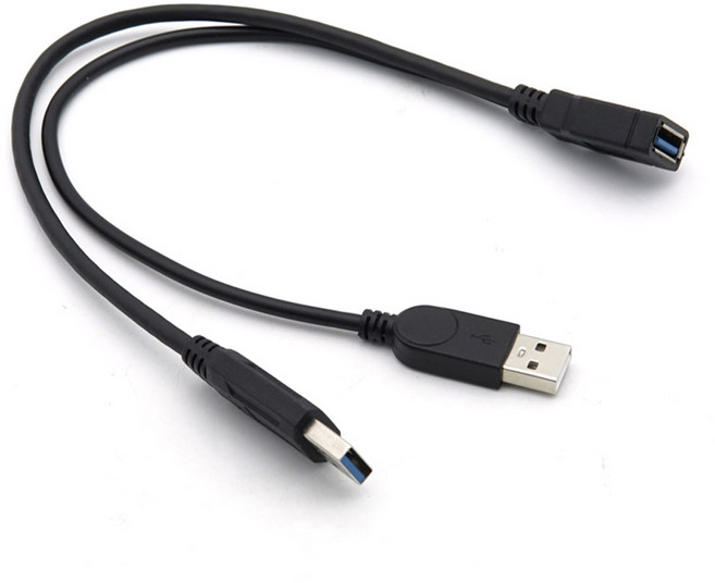 컴스 USB 3.0 A Y USB 3.0 A F to USB 3.0 A M USB 2.0 A M 케이블 IF348, 30cm, 1개
