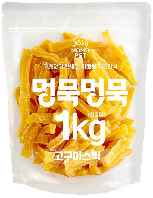 멍묵멍묵 강아지 사사미 육포 대용량 간식, 고구마스틱, 1kg, 1개