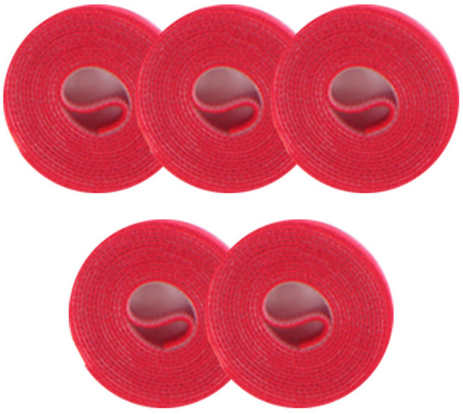 네이처안 식물 고정 원예용 벨크로 타이 레드, 5개