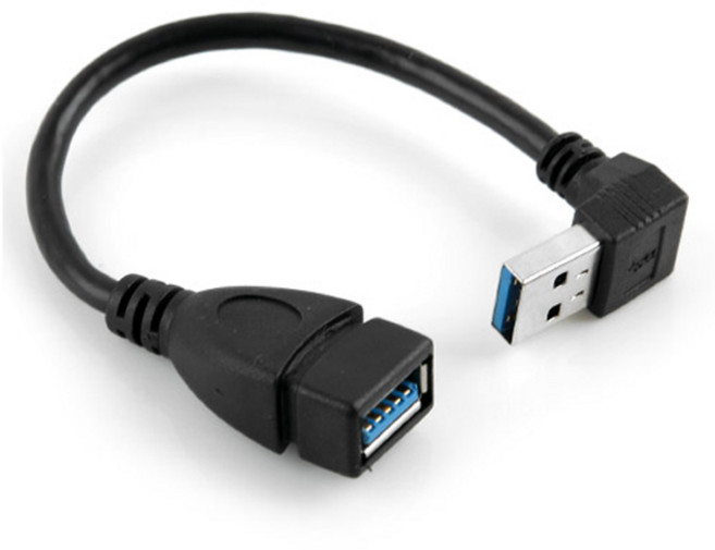 컴스 USB 3.0 A 연장젠더 하향꺾임 케이블 ITA339, 1개, 20cm