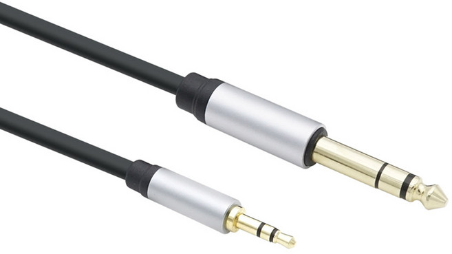 컴스 스테레오 3극 AUX 3.5 M 6.35 M 무산소동선 OFC 케이블, BT960, 혼합색상, 1개