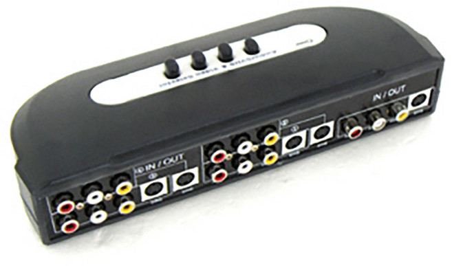 컴스 AV 4-1 SVHS Video 2RCA 수동 선택기 스위치, 1개