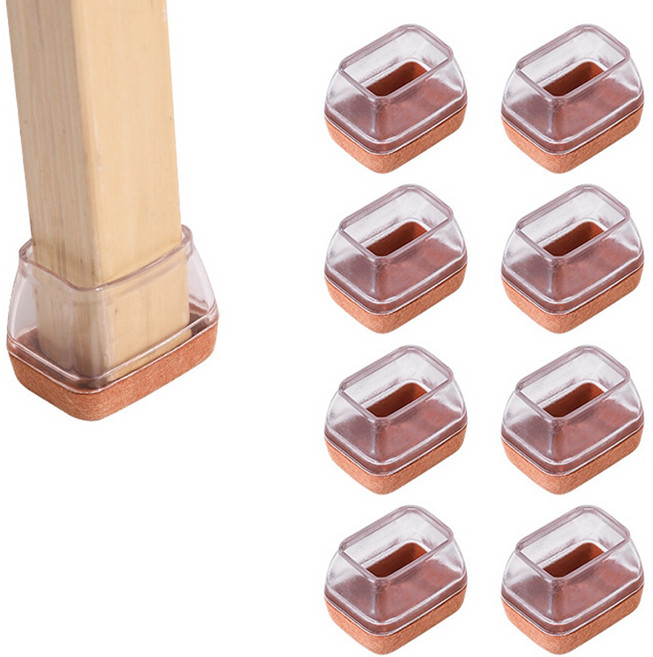 올하이 가구 테이블 미끄럼 소음방지 의자발 커버 투명, 8개