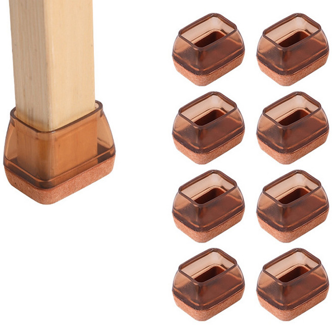 올하이 가구 테이블 미끄럼 소음방지 의자발 커버 브라운, 8개