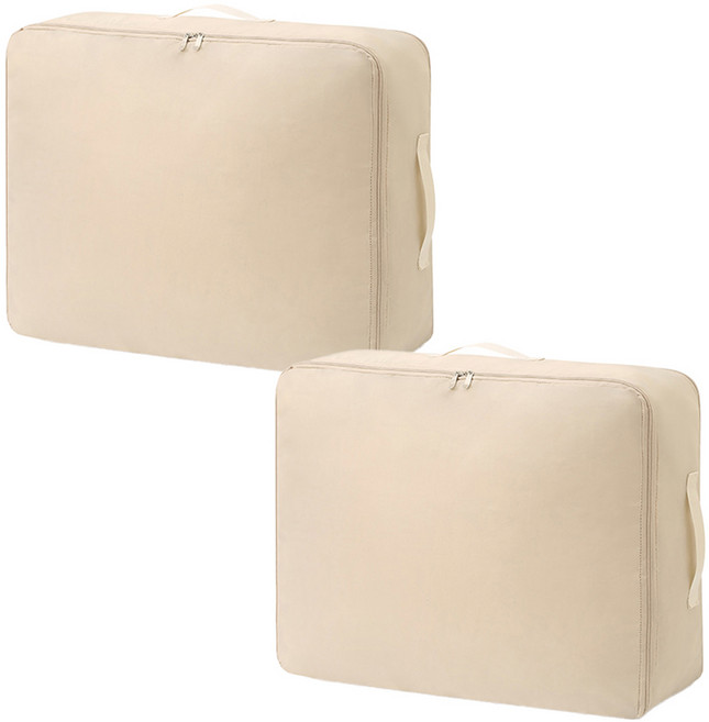 공유 제로 부피 이불 보관 압축 파우치 라이트베이지, 1개입, 2개