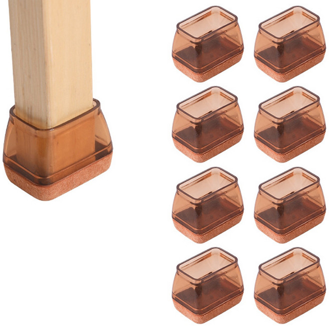 올하이 가구 테이블 미끄럼 소음방지 의자발 커버 브라운, 8개