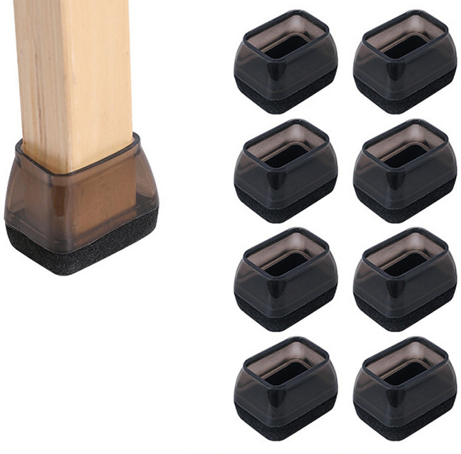 올하이 가구 테이블 미끄럼 소음방지 의자발 커버 블랙, 8개