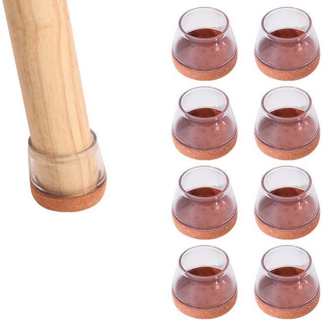 올하이 가구 테이블 미끄럼 소음방지 의자발 커버 투명, 8개