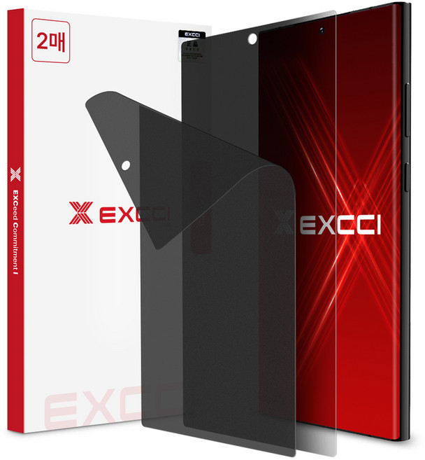 엑씨 자가복원 TPU 지문방지 사생활보호 우레탄 휴대폰 액정보호필름 2p 세트, 1세트