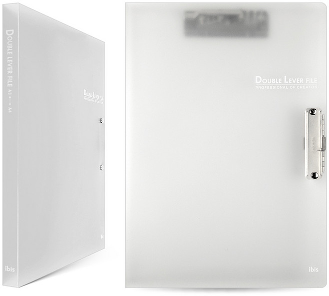 아이비스 더블 레버 파일 A3 A4, 투명, 2개
