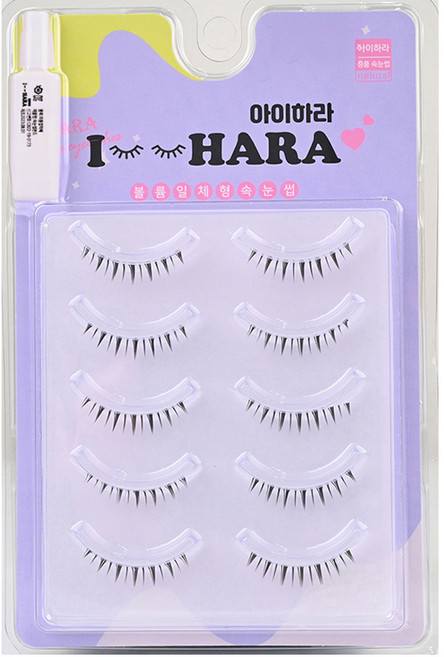 아이하라 언더업 인조 속눈썹 10p + 미니 글루 세트 TC140, 1세트, 블랙