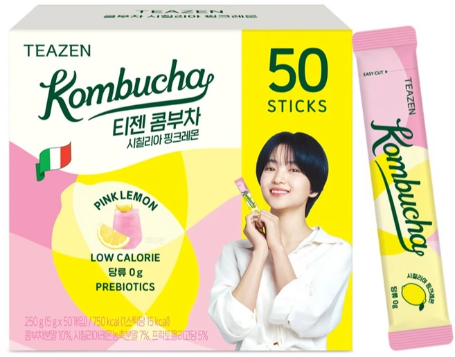 티젠 콤부차 시칠리아 핑크레몬, 5g, 50개입, 1개 - 쿠팡