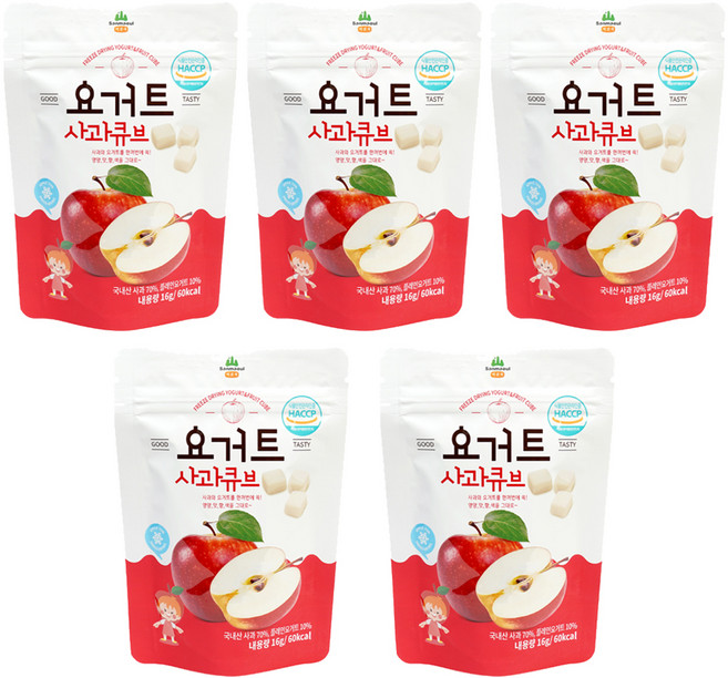 산마을 요거트 사과큐브, 5개, 16g, 사과향