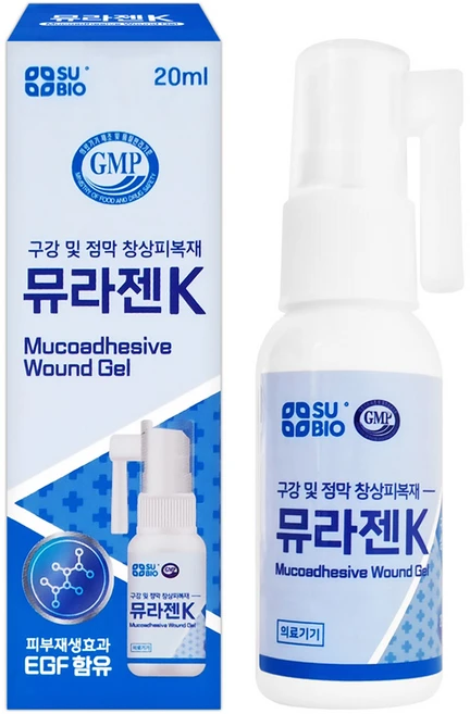 수바이오 뮤라젠K 구강 및 점막 구내염 창상피복재 20ml, 1개, MU-H20 - 쿠팡