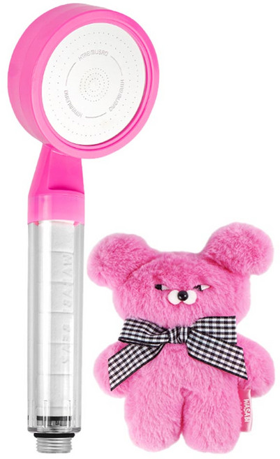 대림바스 와사비베어 디클린 필터 샤워헤드 + 핑사비베어 키링 세트, 1개, 핑크