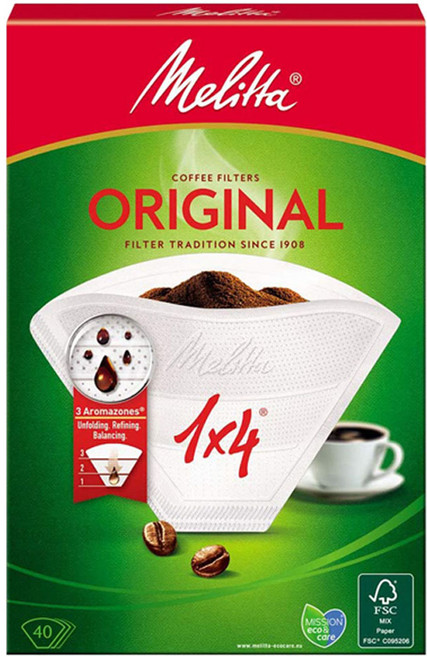 밀리타 커피여과지 오리지날 1X4 화이트, 40개입, 1개