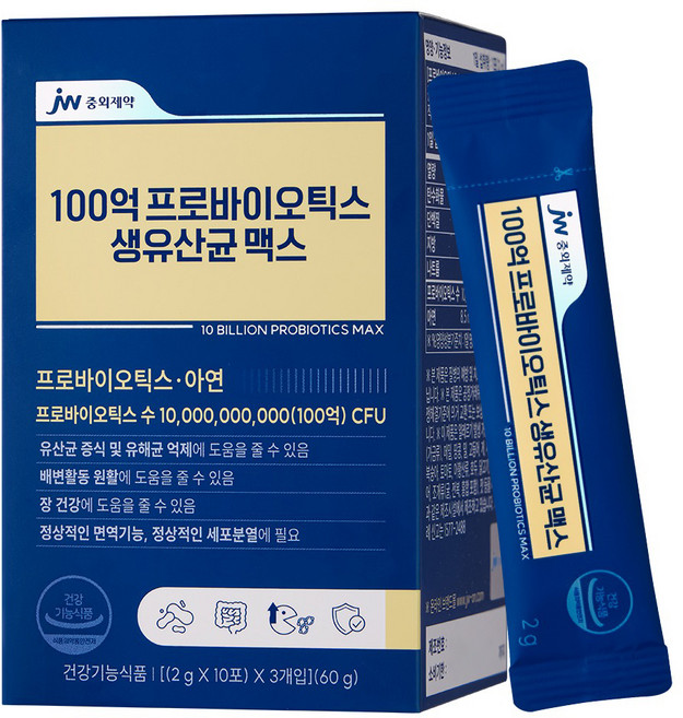 JW중외제약 100억 프로바이오틱스 생유산균 맥스 30p, 60g, 1개