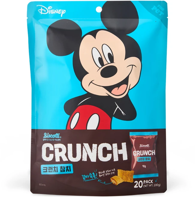 비스코티 반려동물 디즈니 크런치 쿠키 20p, 참치, 200g, 1개 - 쿠팡