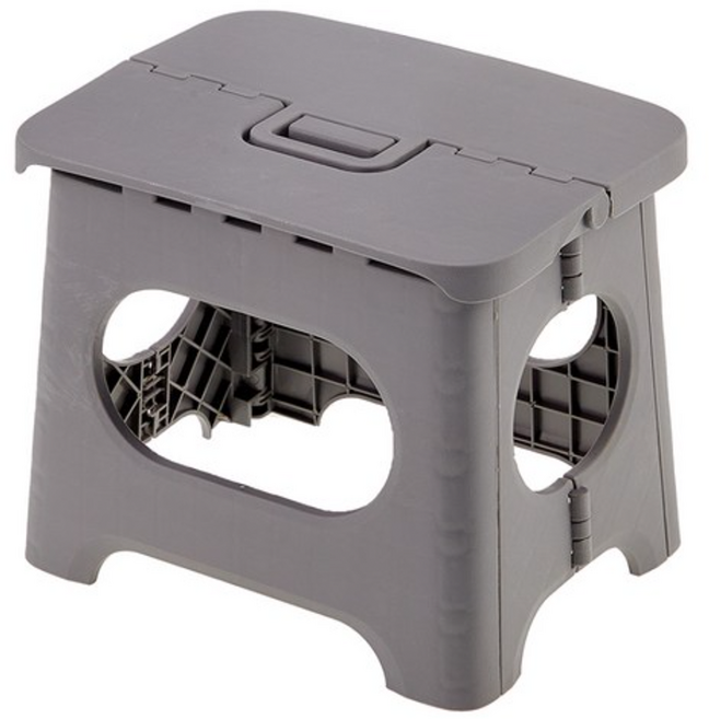 comet 塑膠便攜摺疊凳, 灰色, 1個