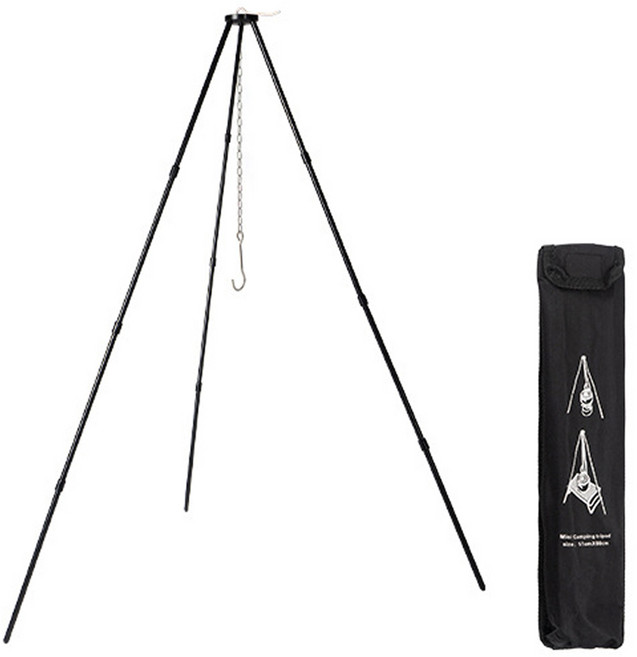캠핑 모닥불 바베큐 삼각 화로 냄비걸이 거치대, 혼합색상, 1개