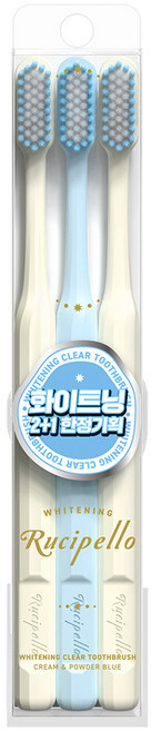 루치펠로 화이트닝 클리어 칫솔 3p 세트, 1세트