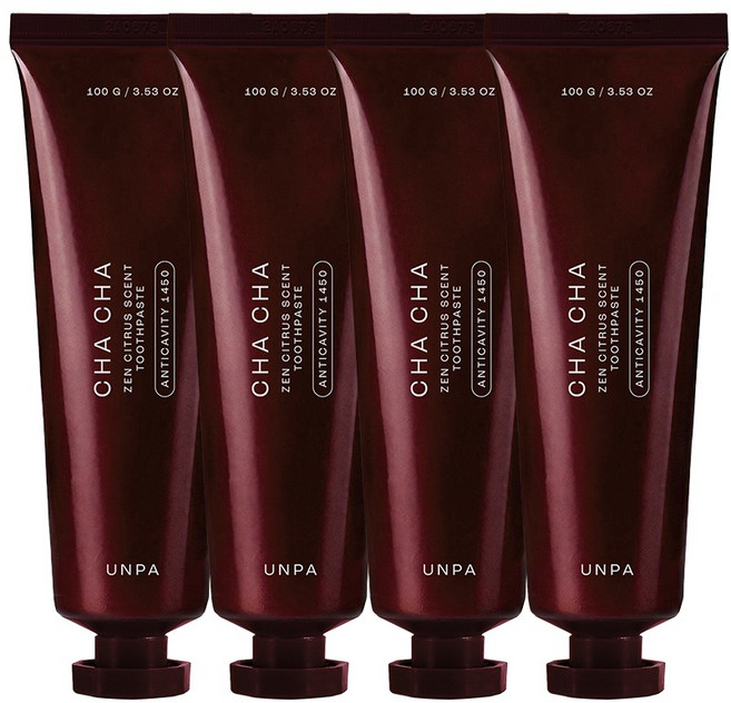 언파 차차 젠 1450 고불소 치약 자몽향, 100g, 4개
