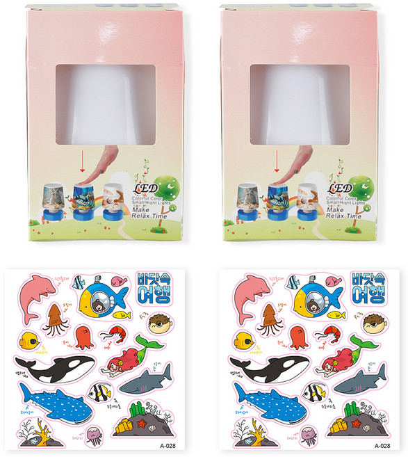 유니아트 LED 미니스탠드 바다물고기 세트, 랜덤발송, 2세트