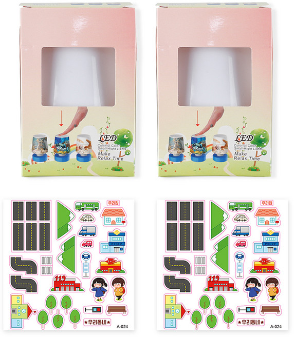 유니아트 LED 미니스탠드 우리동네 세트, 랜덤발송, 2세트
