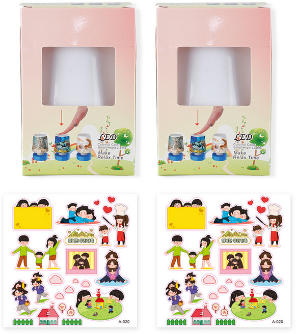 유니아트 LED 미니스탠드 가족 세트, 랜덤발송, 2세트