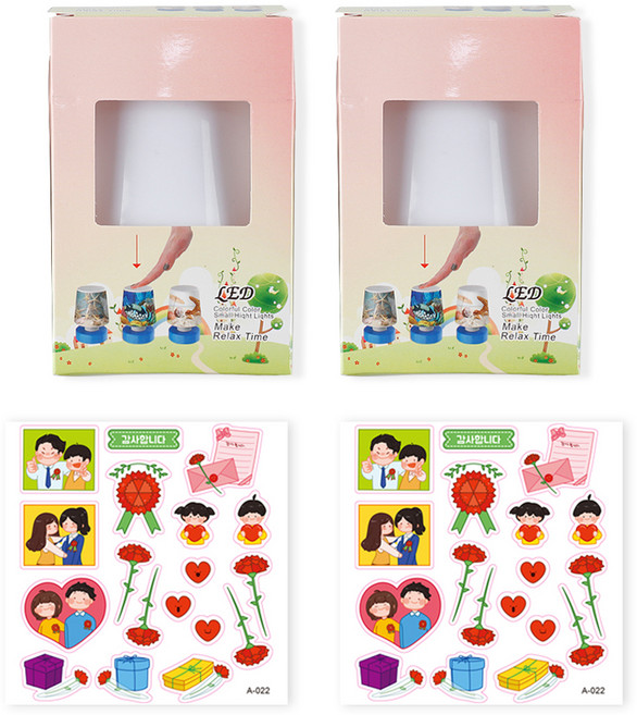 유니아트 LED 미니스탠드 카네이션 세트, 랜덤발송, 2세트