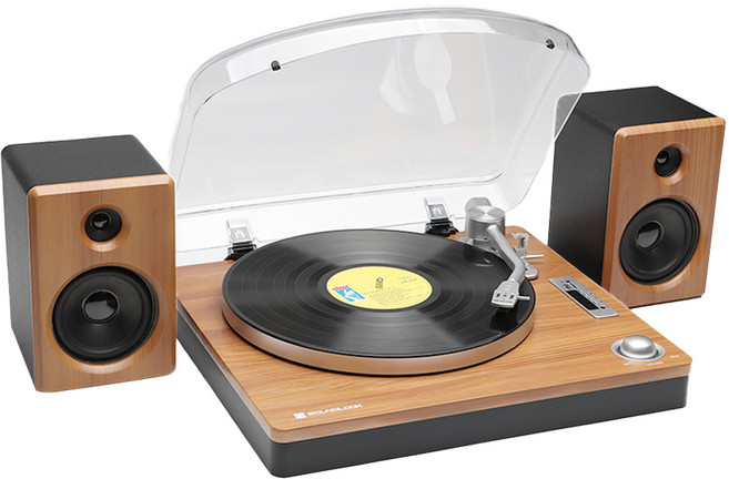 사운드룩 우드 블루투스 LP턴테이블 스피커 세트, SLT-2030PRO, 혼합색상