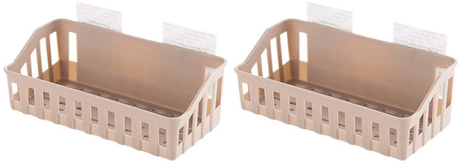 피어니스트 물빠짐 무타공 벽걸이 욕실선반, 핑크, 2개