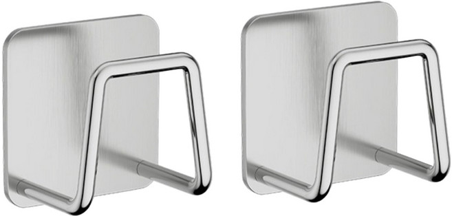 라이크스 무타공 초강력 하중 견디는 주방 수세미걸이, 실버, 2개