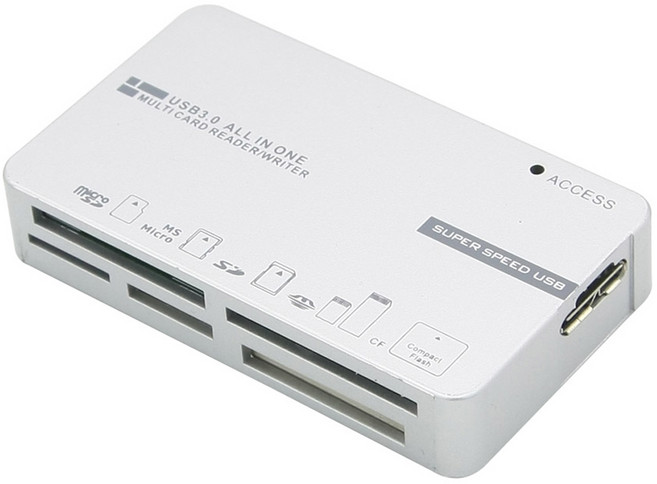 컴스 USB 3.0 카드리더기외장형 All in 1 SD Micro SD CF MS TF BT301, 1개