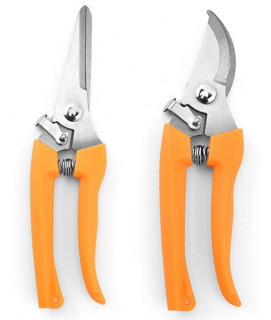 온업 컬러 전지가위 2종 세트 오렌지, 1세트